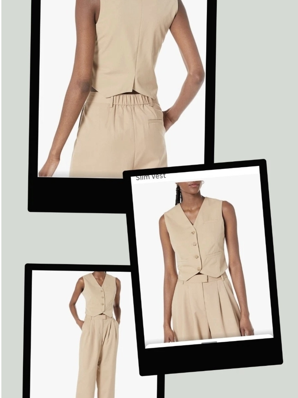 The Drop Beige Women's Sadie Cropped Slim Vest Size: Medium (NWT)